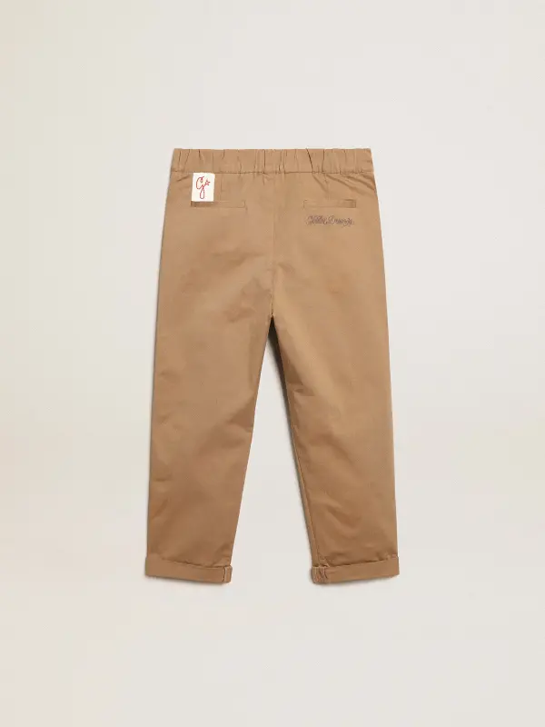 Boy’s chinos in caramel cotton online