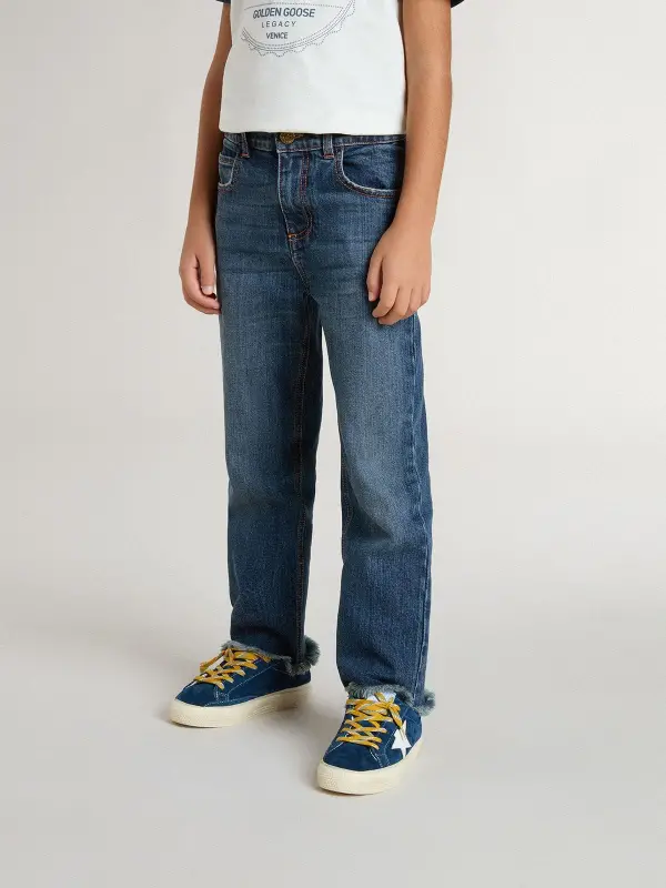 Boy’s denim jeans with a raw edge and embroidery online