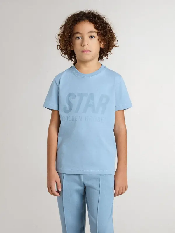 Boy’s light blue T-shirt with print online