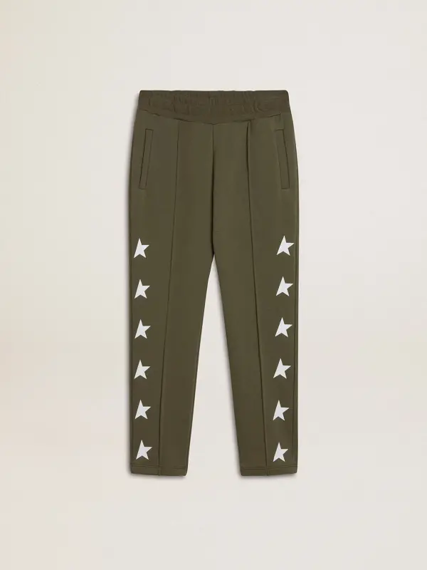 Boy’s military-green joggers with white stars online