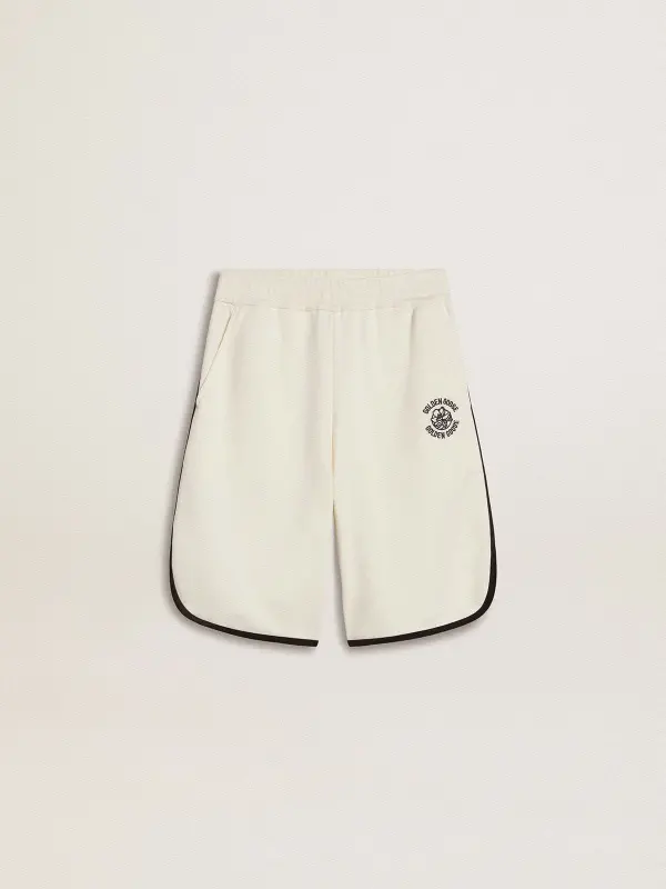 Boy’s white shorts with embroidered logo online