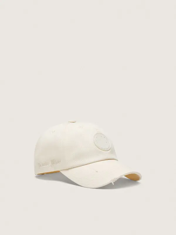 Journey baseball cap in white cotton twill with patch and Golden Goose embroidery online
