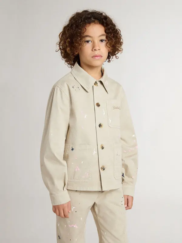 Kid’s beige jacket with multicolor splashes online