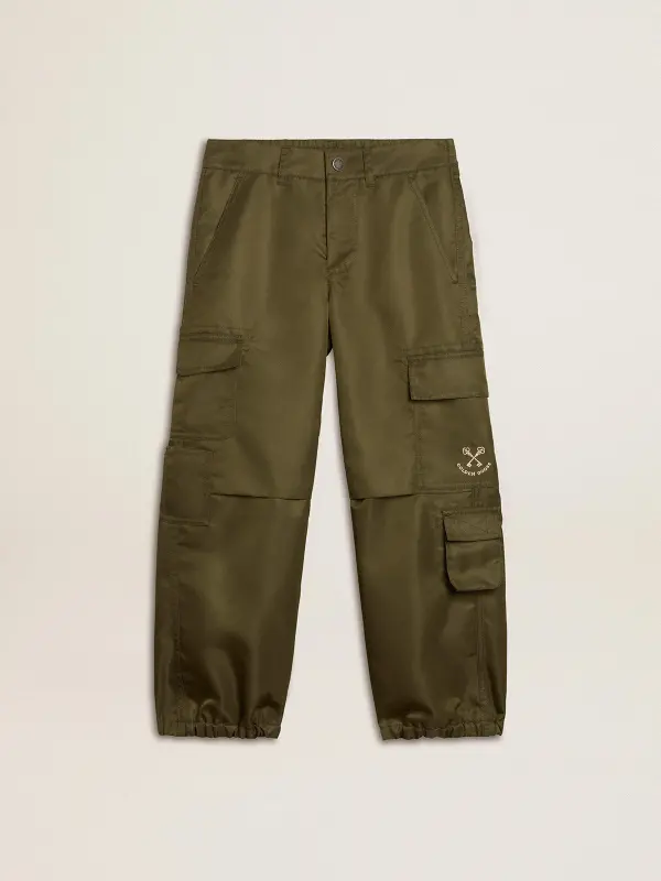Kids cargo pants in military green online