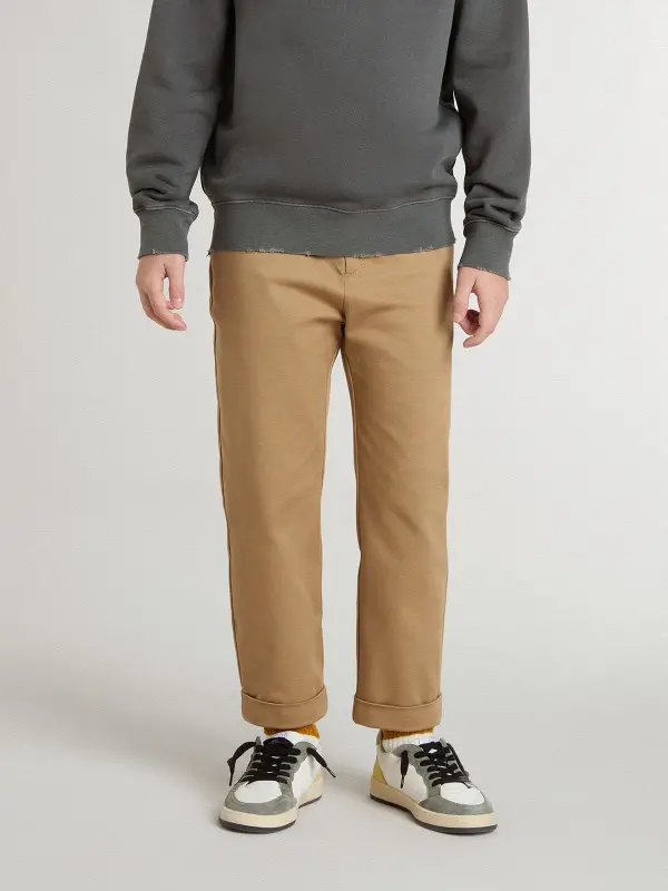 Kid’s chinos in tobacco-colored cotton online