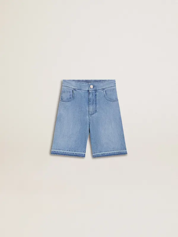 Kid’s denim shorts with embroidery on the back online