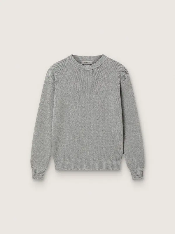 Unisex Golden sweater for kids in ribbed gray melange with logo on the back online