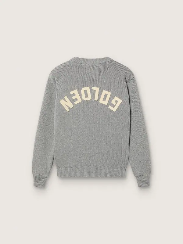 Unisex Golden sweater for kids in ribbed gray melange with logo on the back online