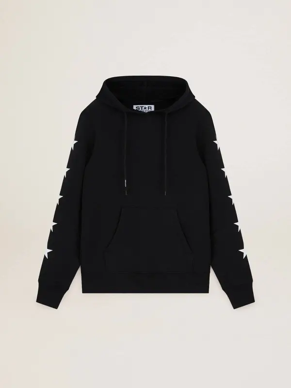 Black Alighiero Star Collection sweatshirt with contrasting white stars online