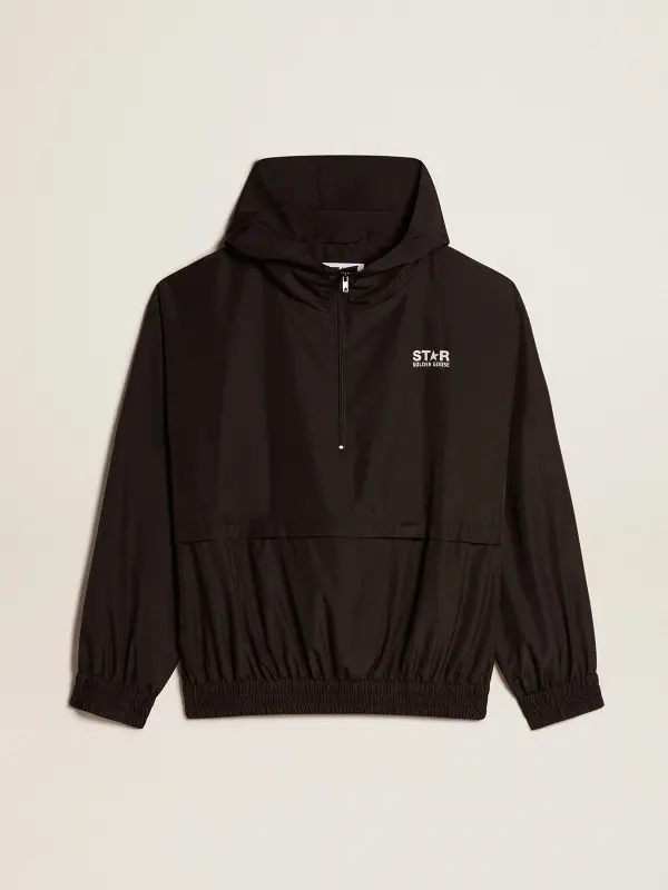 Black windbreaker with hood online