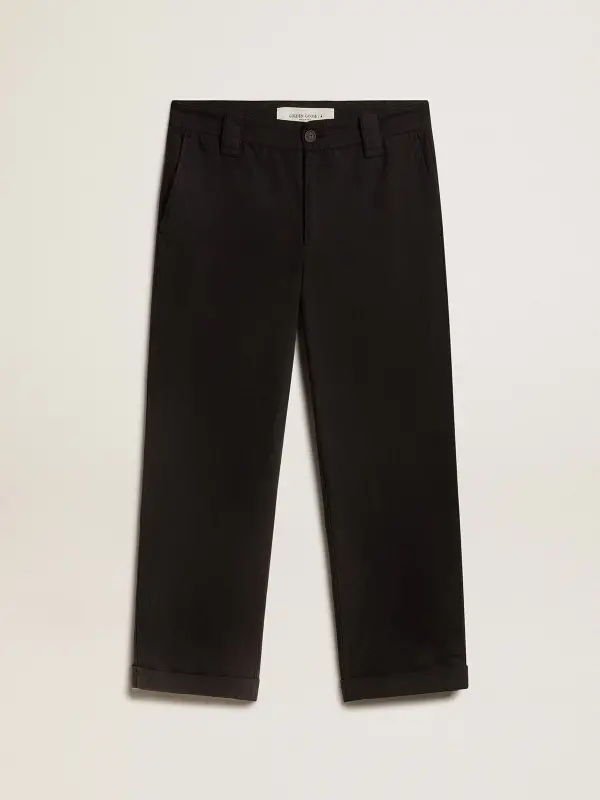 Men’s black cotton chinos online