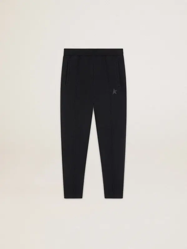 Men’s black joggers with star on the front online