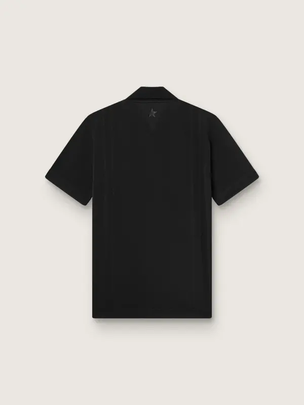 Men’s black sports zipped polo shirt online