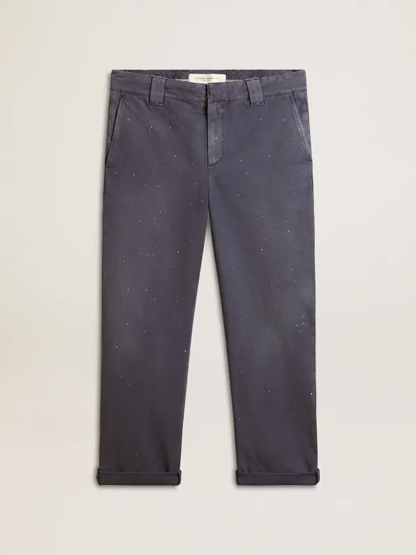 Men’s chinos in blue with a lived-in effect online