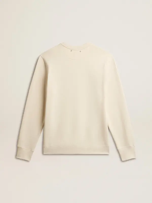 Men’s cotton crew-neck sweatshirt with embroidered lettering online