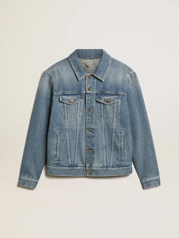 Men’s denim jacket with medium wash online