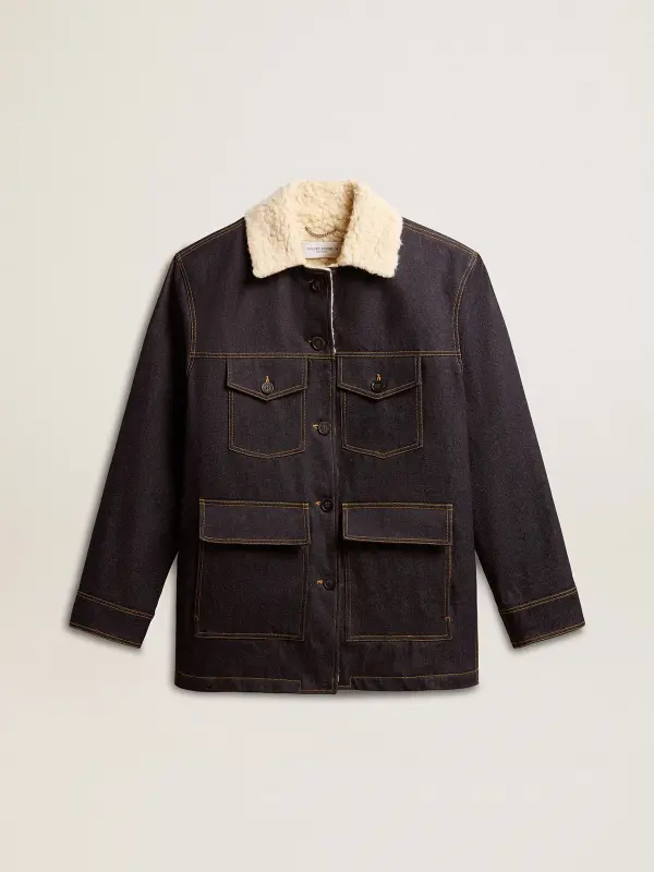 Men’s denim pea coat jacket online