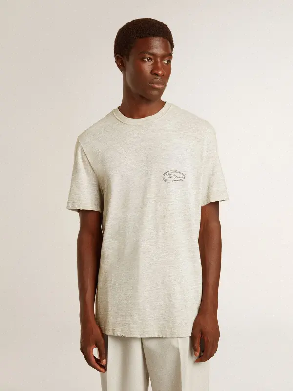 Men’s gray T-shirt with black lettering online