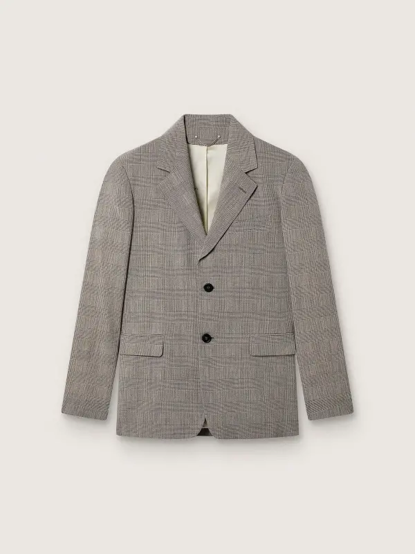 Men’s jacket in gray Prince of Wales check wool online