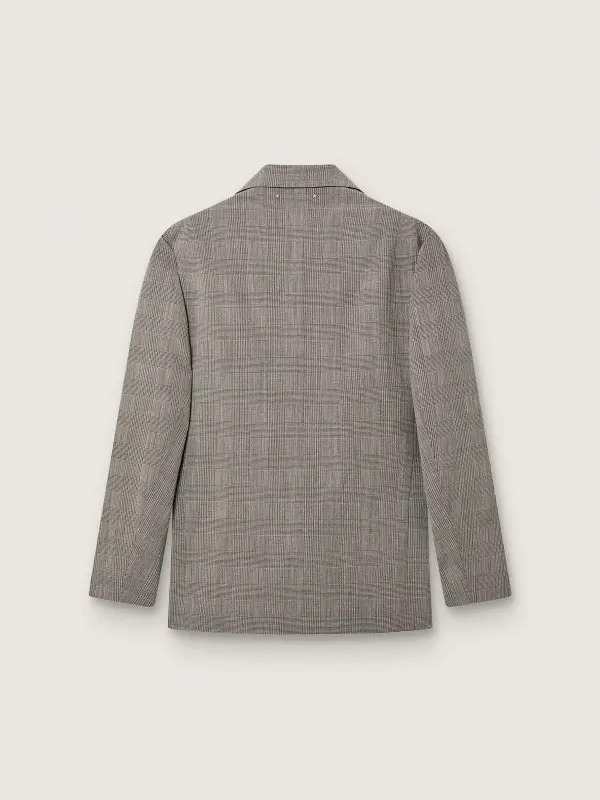 Men’s jacket in gray Prince of Wales check wool online