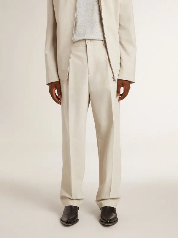 Men’s joggers in khaki wool blend online