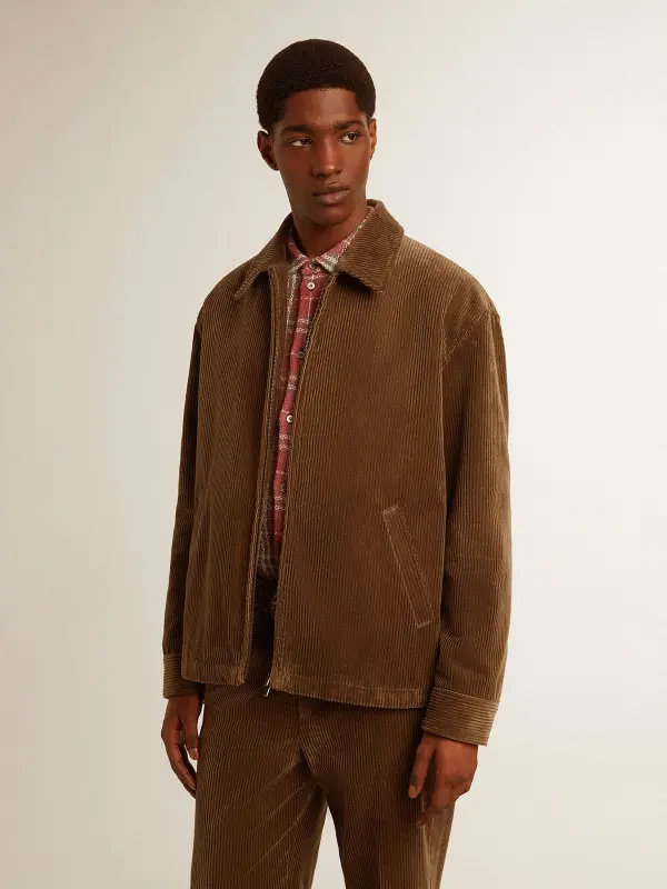 Men’s olive-green corduroy jacket online