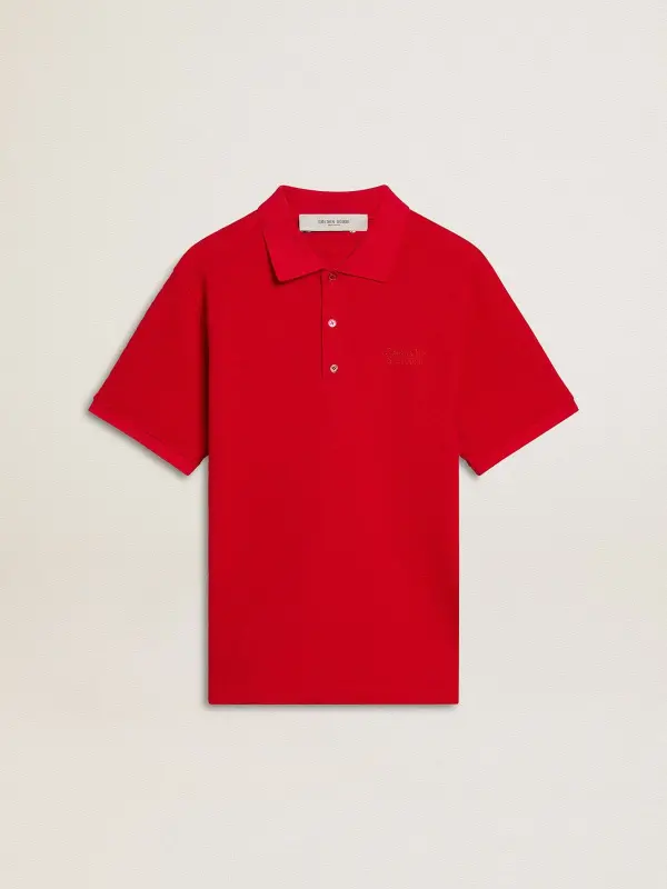 Men’s polo shirt in red cotton piquet online