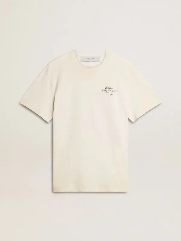 Men’s T-shirt with print on the chest and on the back with a lived-in effect online