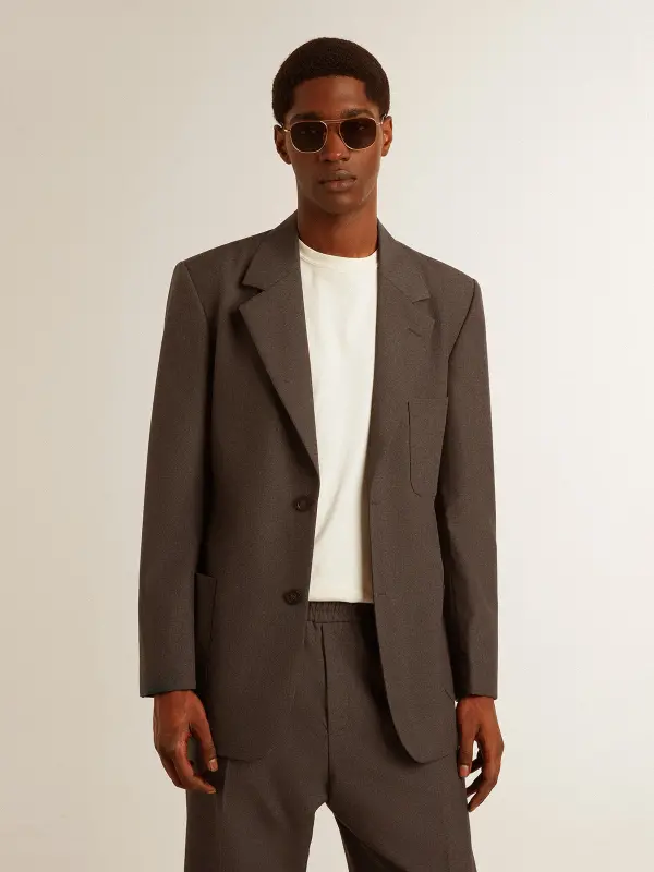 Men’s tailored jacket in anthracite gray virgin wool online