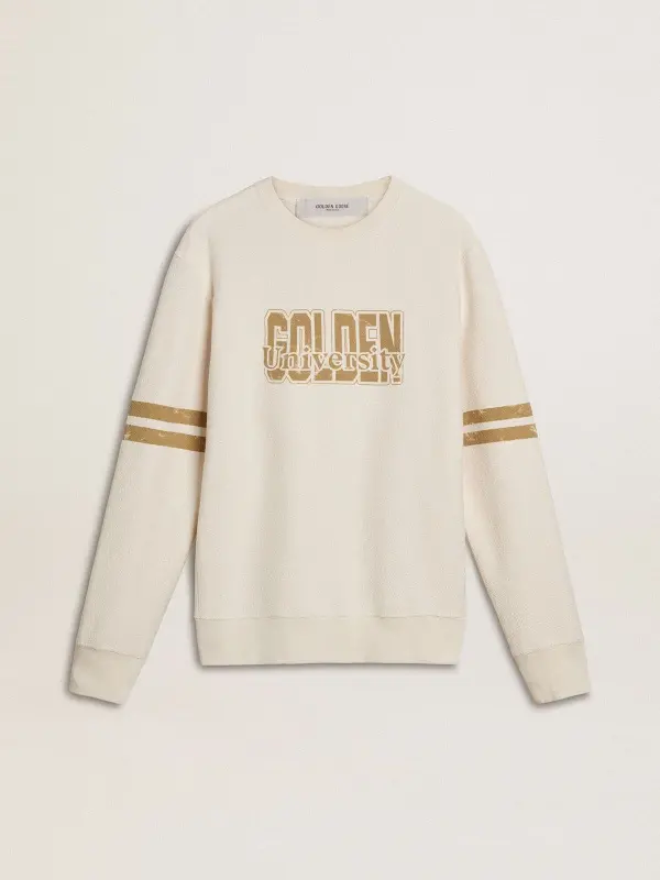 Men’s white cotton sweatshirt with front print online