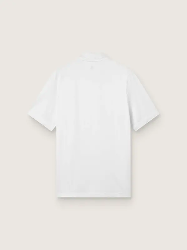 Men’s white sports zipped polo shirt online