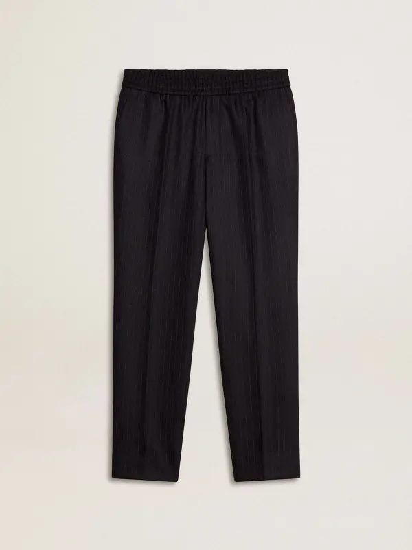 Men’s wool pants with vertical thin stripes online