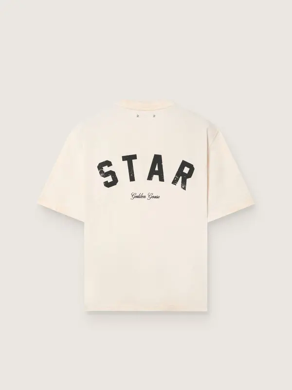 Star unisex cotton T-shirt in vintage white with black print on the back online