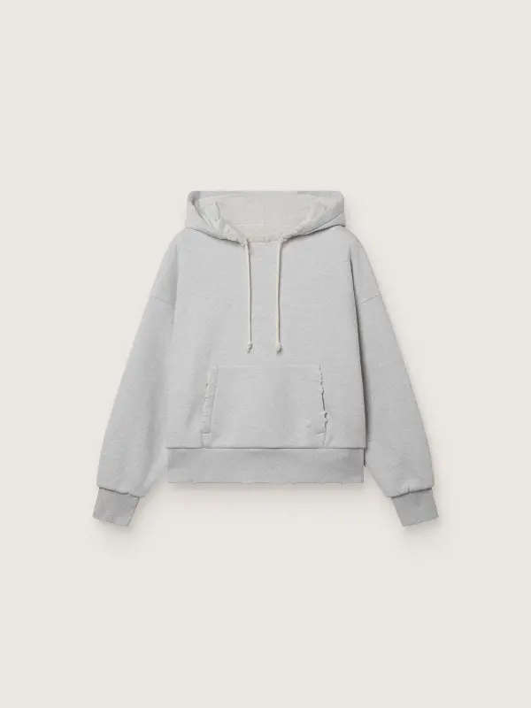 Star unisex hooded sweatshirt in gray melange cotton online