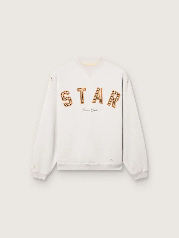 Star unisex sweatshirt in gray melange cotton with ‘Star’ embroidery online
