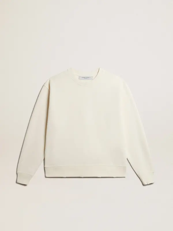 Sweatshirt in aged white with reverse logo on the back – Jersey Capsule online