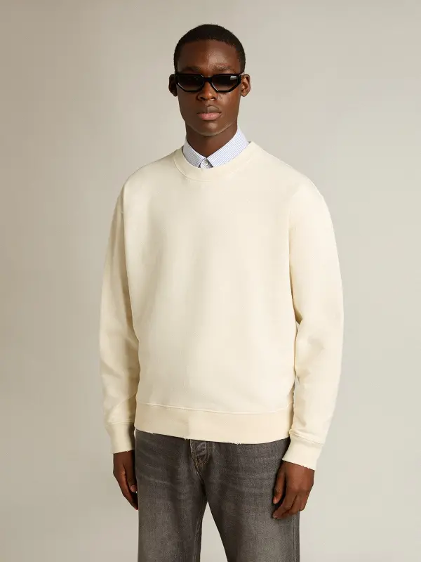 Sweatshirt in aged white with reverse logo on the back – Jersey Capsule online