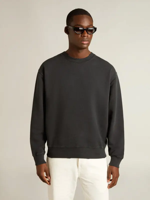 Sweatshirt in washed black with reverse logo on the back – Jersey Capsule online