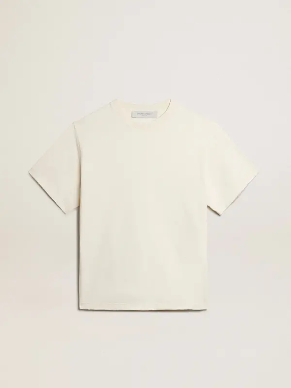 T-shirt in aged white with reverse logo on the back – Jersey Capsule online