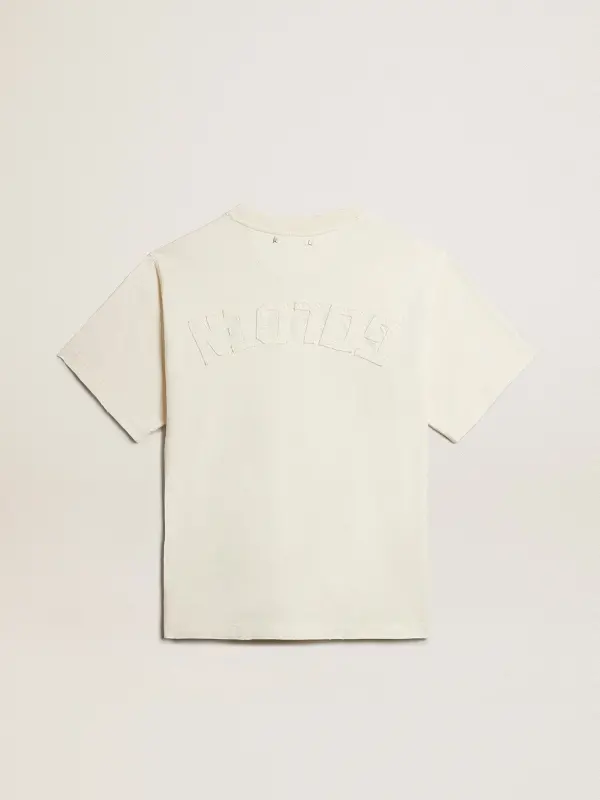 T-shirt in aged white with reverse logo on the back – Jersey Capsule online