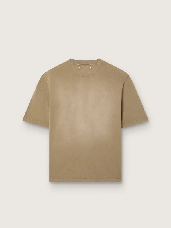 Unisex T-shirt in beige cotton jersey with embroidered logo online