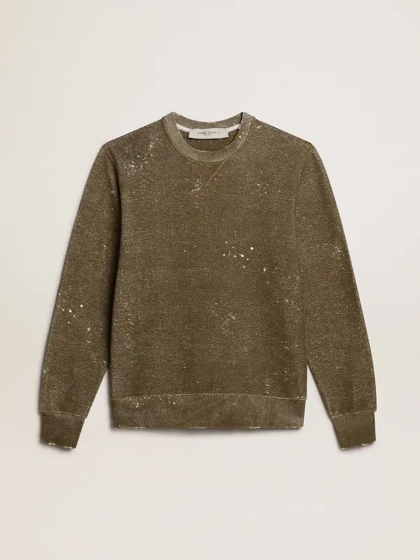 Vintage-effect beech-colored cotton sweatshirt online