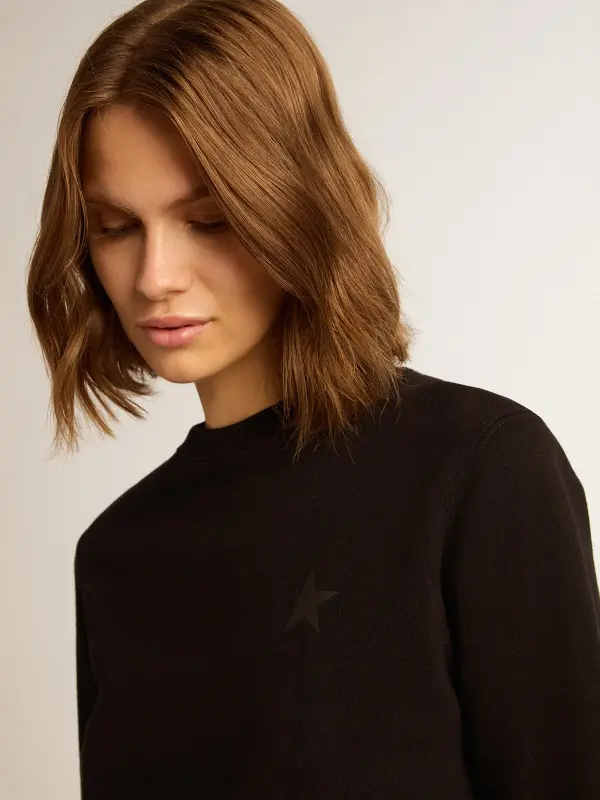 Black Athena Star Collection sweatshirt with tone-on-tone star on the front online