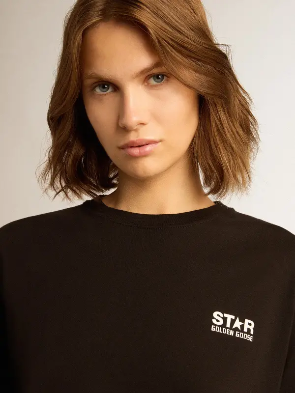 Black Star Collection T-shirt with contrasting white logo and star online