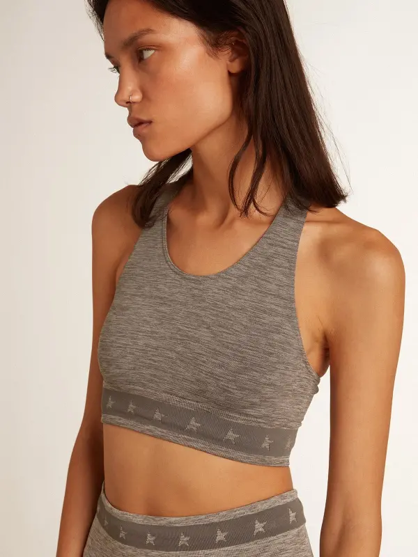 Gray melange athletic top online