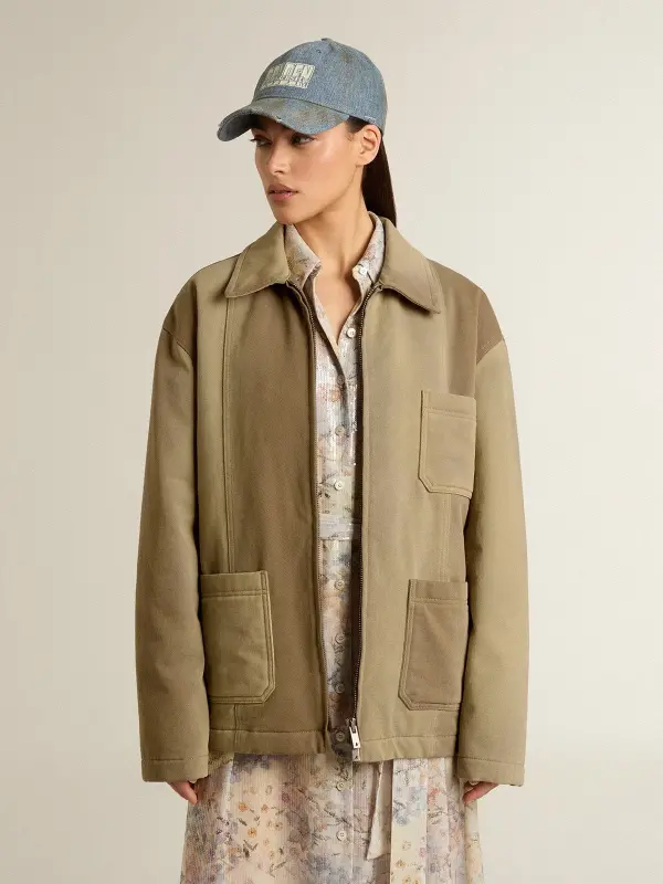 Unisex padded jacket in shades of khaki online