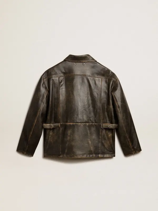 Women’s aged brown nappa leather jacket online