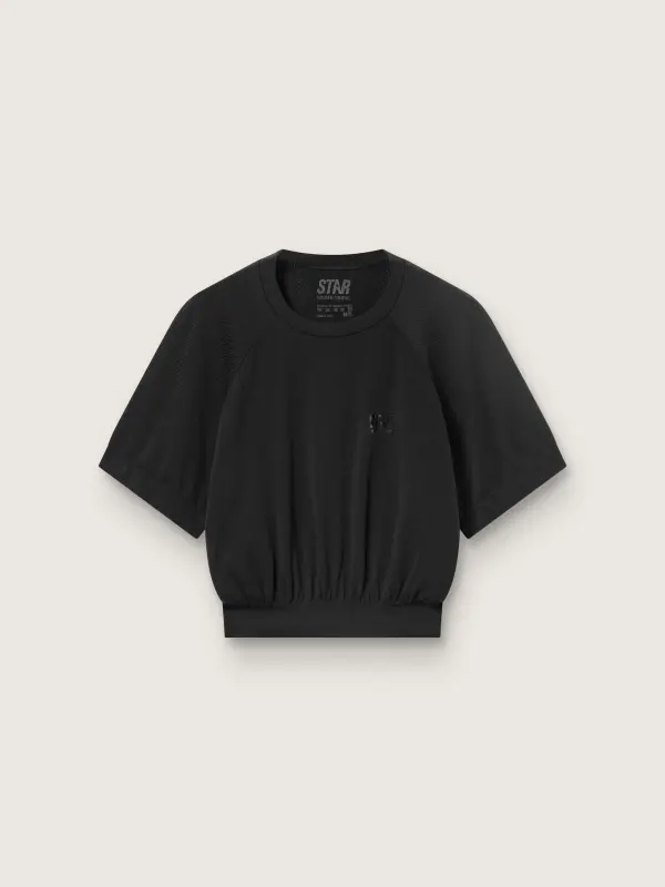 Women’s black cropped sports T-shirt online