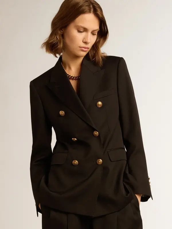 Women’s black double-breasted blazer online