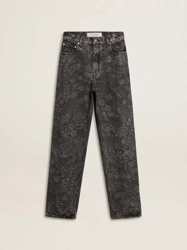 Women’s black jeans with a floral motif online